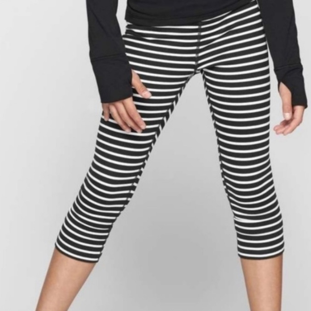 Athleta Girl Chit Chat Stripe Capri Leggings